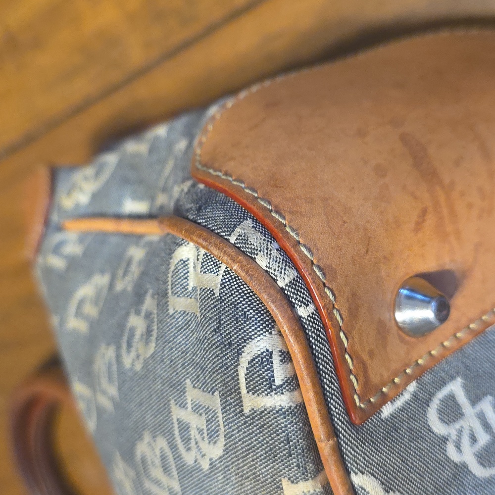 Dooney & Bourke Blue and Tan Shoulder Bag - Picture 9 of 16